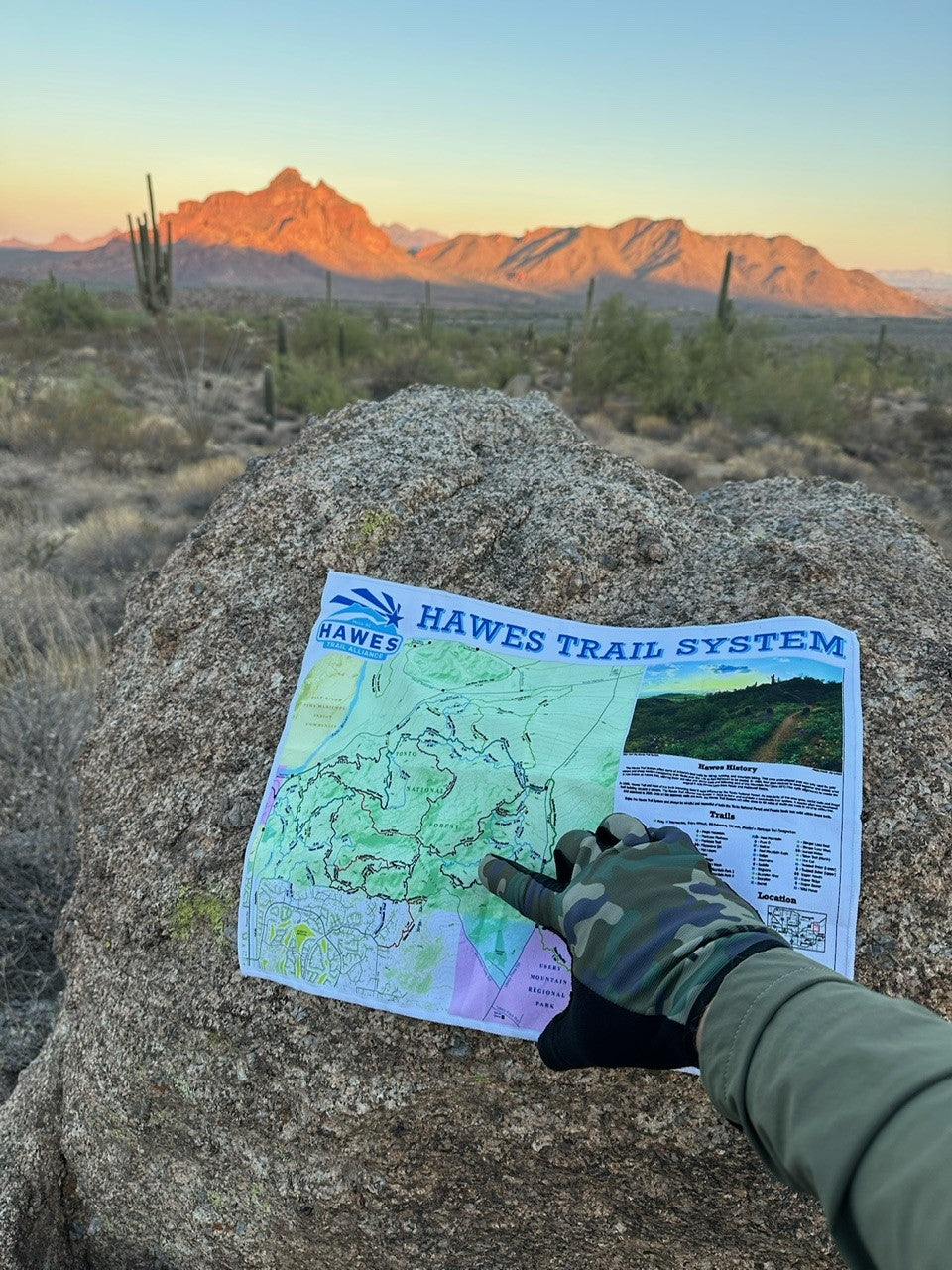 Hawes Trail System Microfiber Cloth Map
