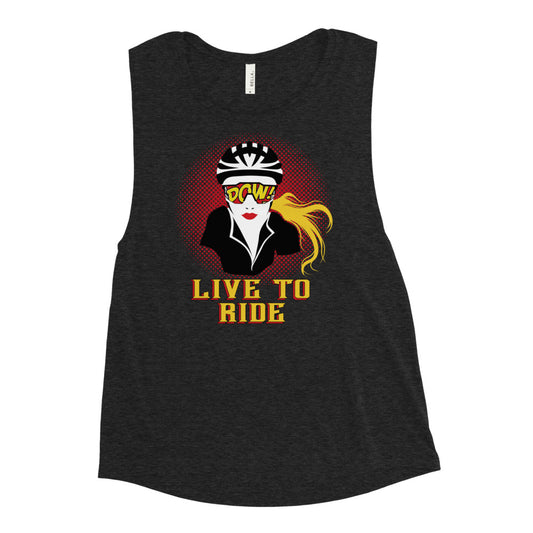 Live To Ride Ladies’ Muscle Tank (Dark)
