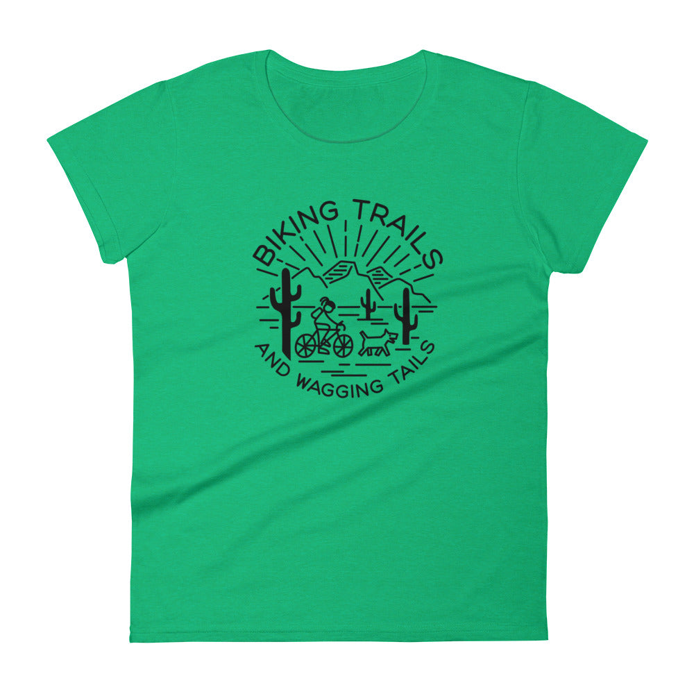 Biking Trails and Wagging Tails Women's short sleeve t-shirt