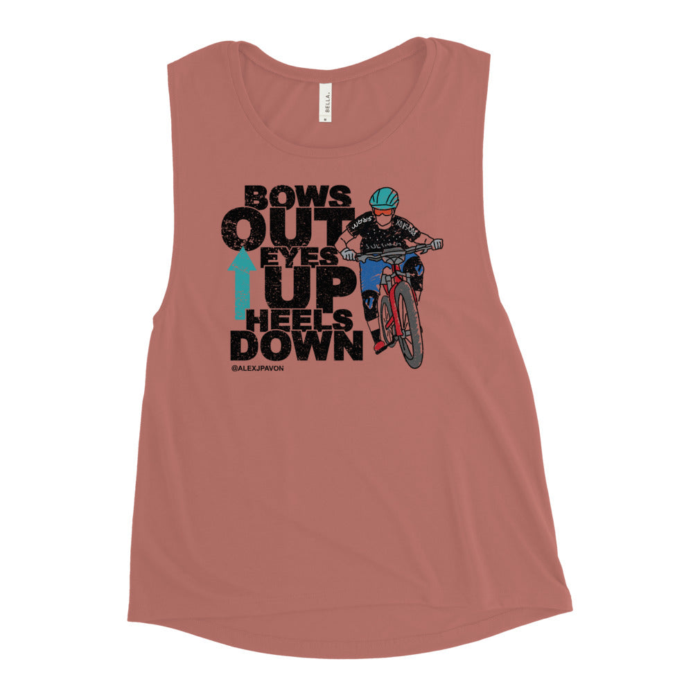 Bow Out Eyes Up Heels Down Muscle Tank