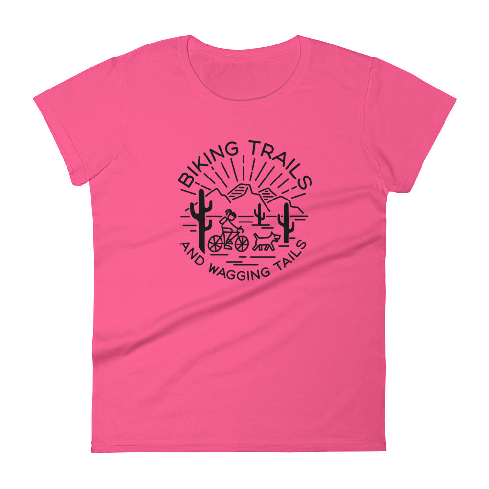Biking Trails and Wagging Tails Women's short sleeve t-shirt