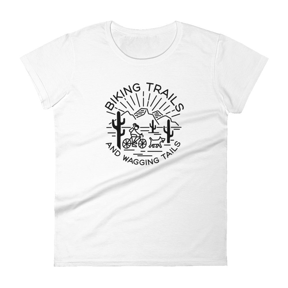 Biking Trails and Wagging Tails Women's short sleeve t-shirt