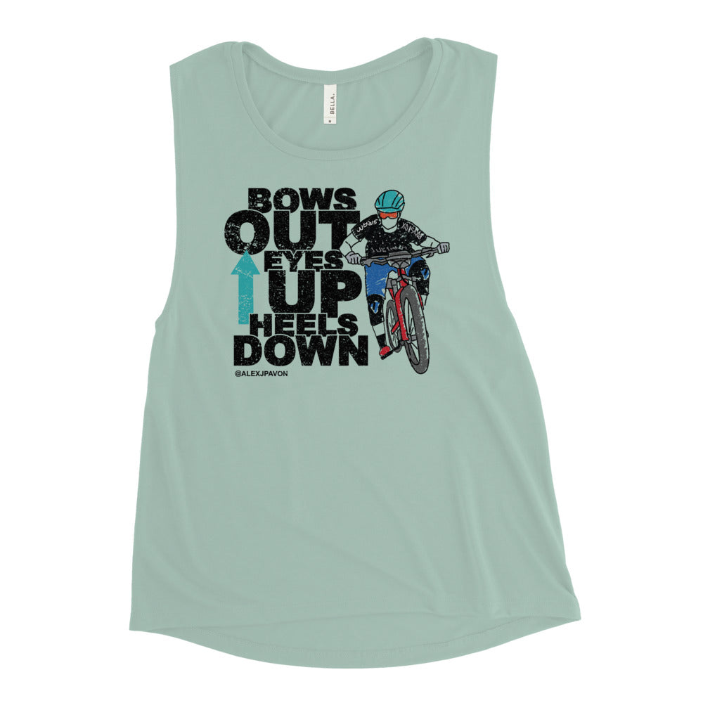 Bow Out Eyes Up Heels Down Muscle Tank