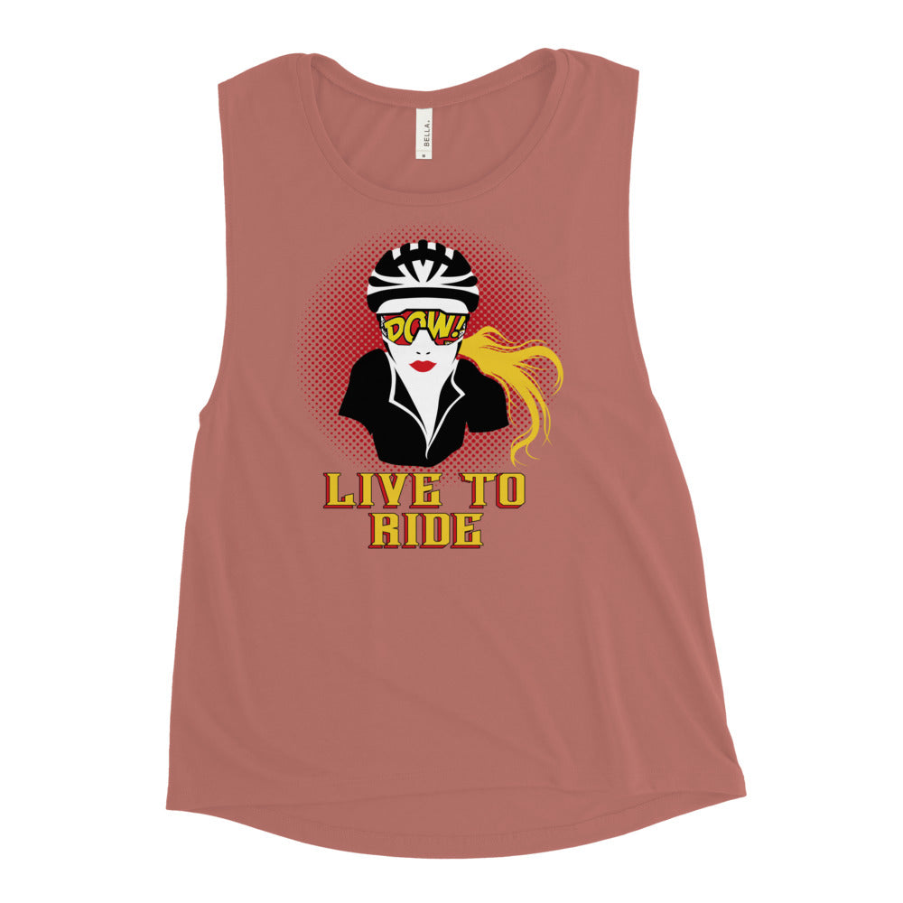 Live To Ride Ladies’ Muscle Tank (Dark)