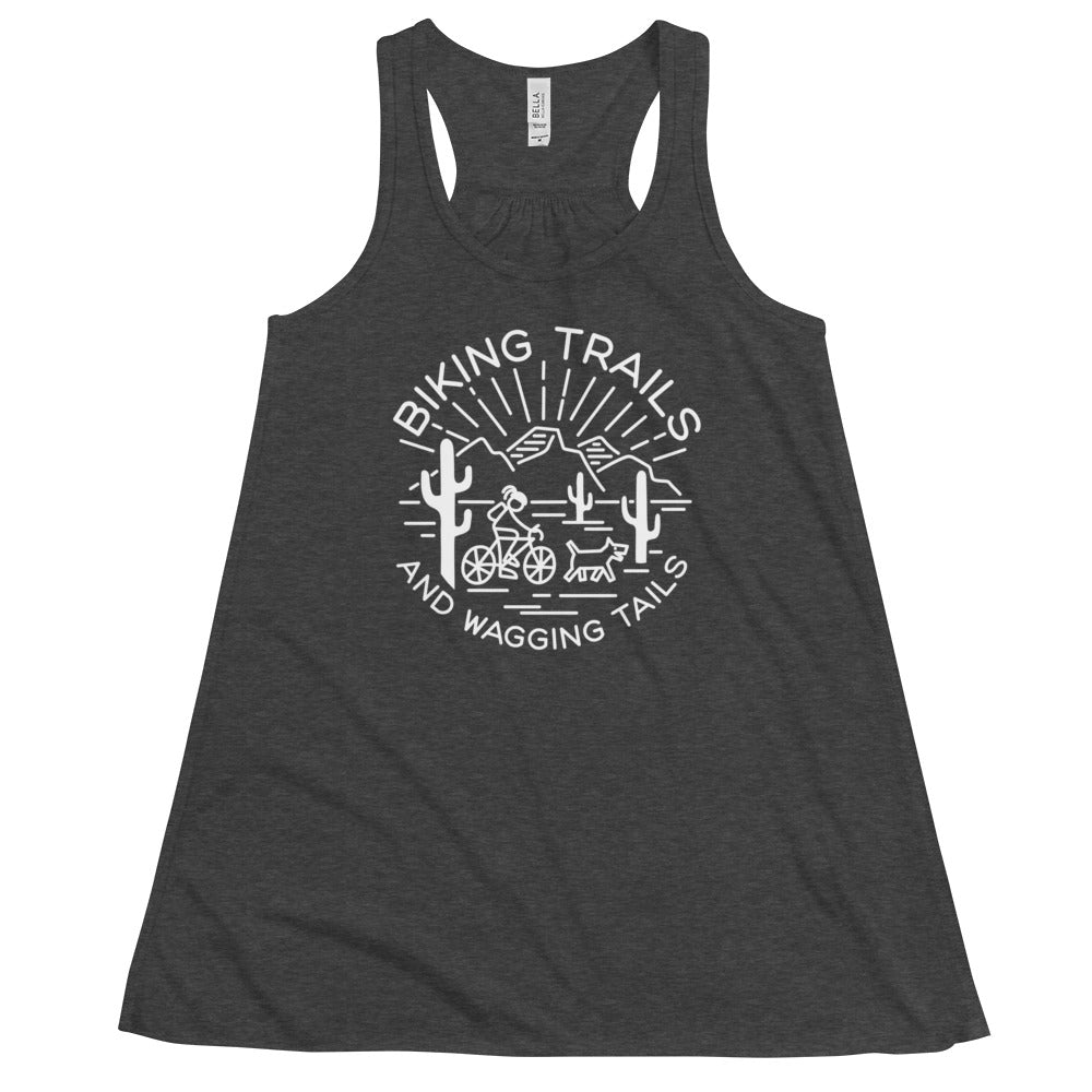Biking Trails and Wagging Tails Flowy Racerback Tank II