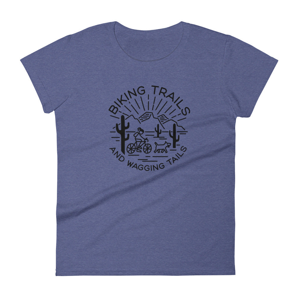 Biking Trails and Wagging Tails Women's short sleeve t-shirt