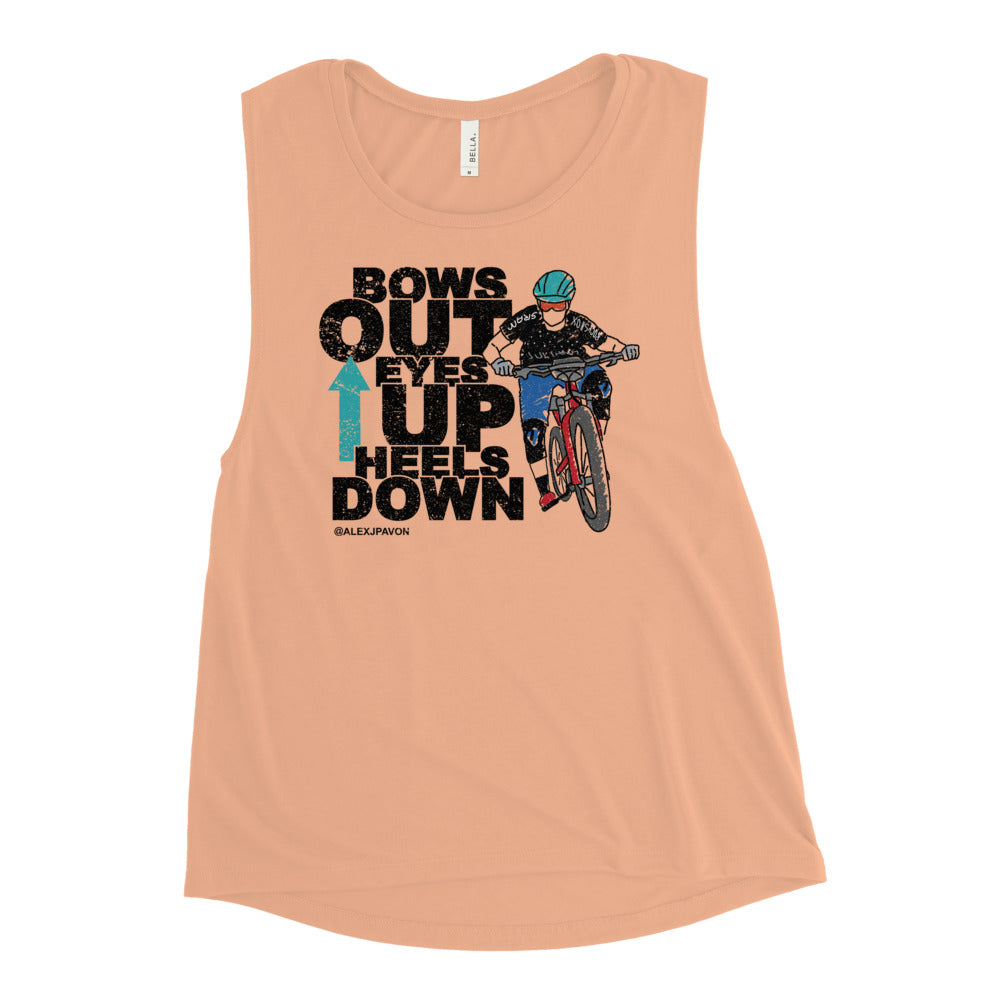 Bow Out Eyes Up Heels Down Muscle Tank
