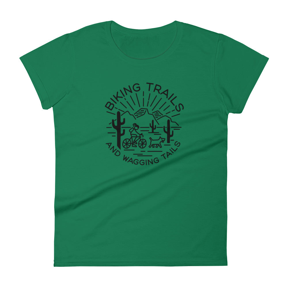 Biking Trails and Wagging Tails Women's short sleeve t-shirt