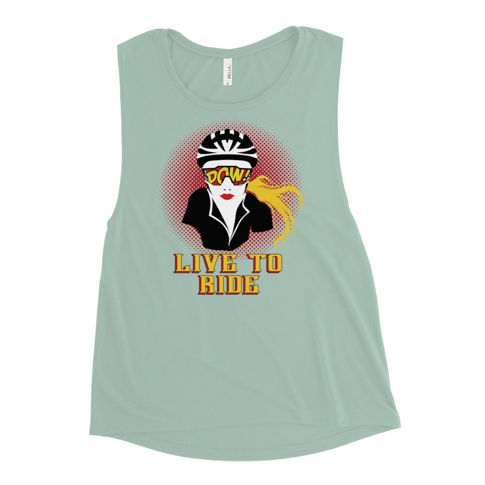 Live To Ride Ladies’ Muscle Tank (Dark)