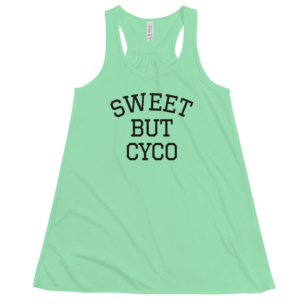 Sweet But Cyco Women's Flowy Racerback Tank (Dark)