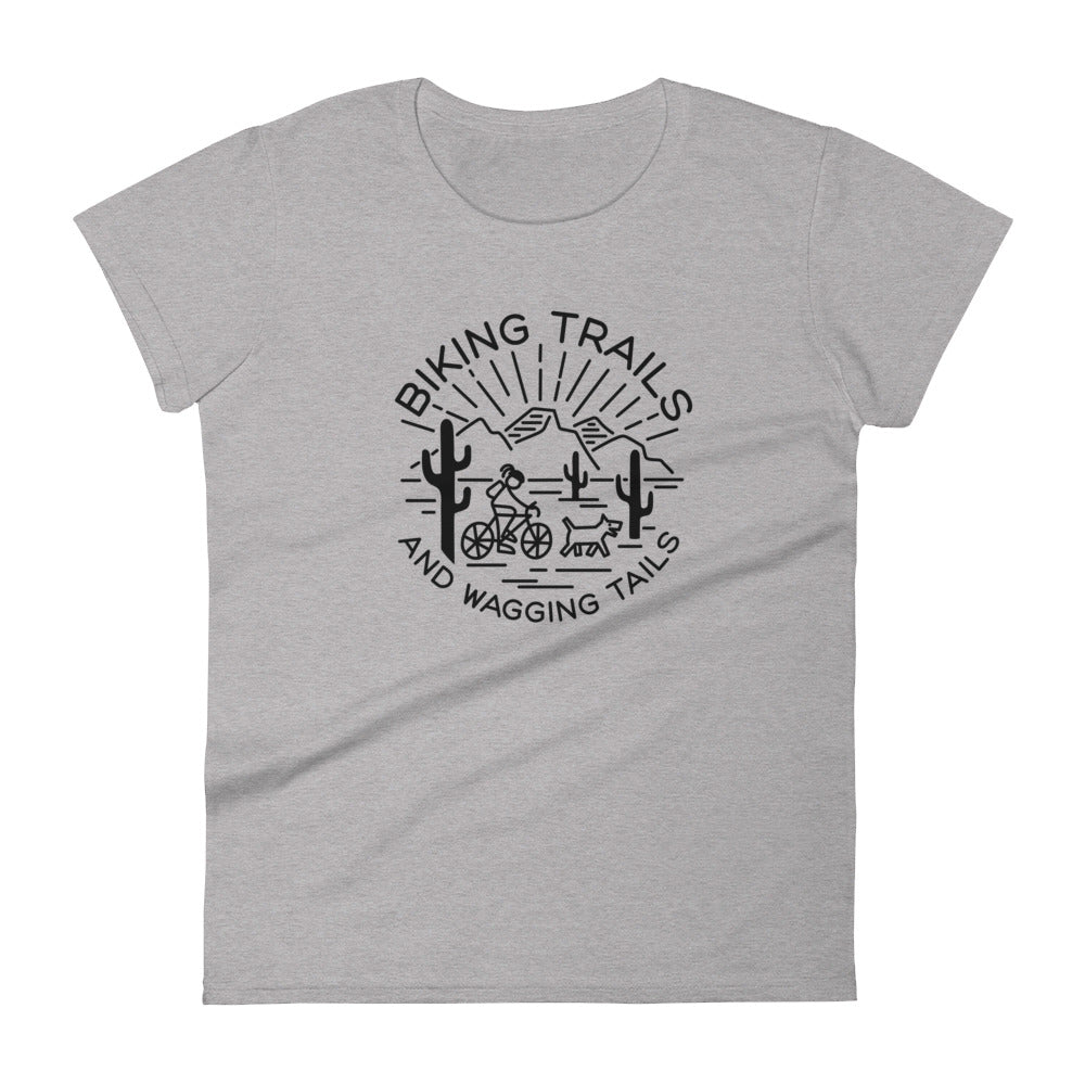 Biking Trails and Wagging Tails Women's short sleeve t-shirt