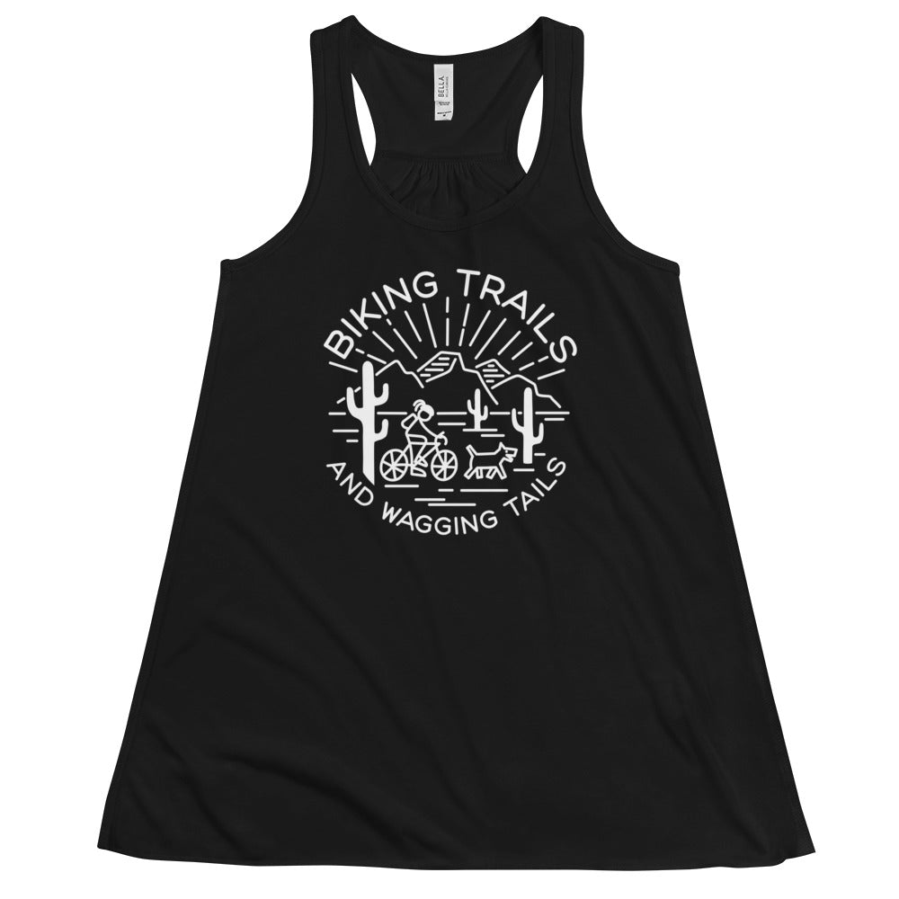 Biking Trails and Wagging Tails Flowy Racerback Tank II