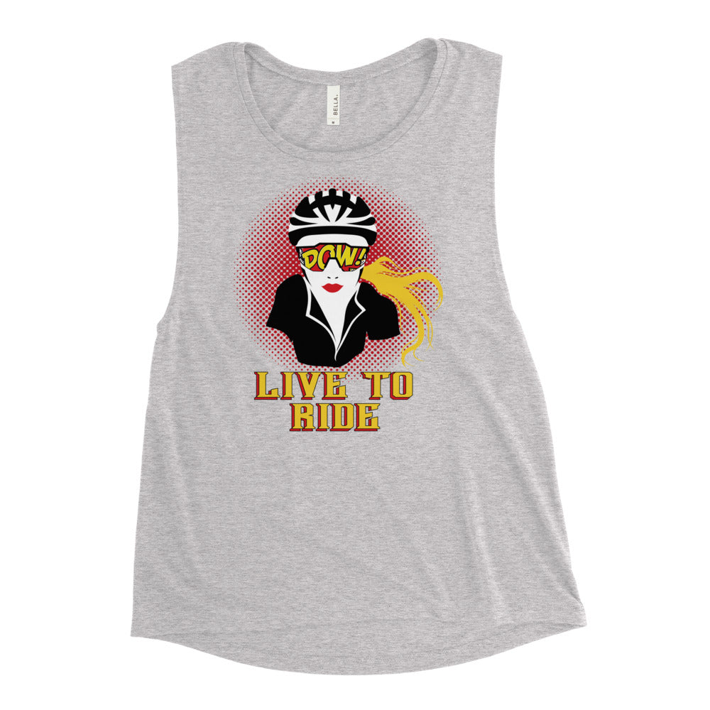 Live To Ride Ladies’ Muscle Tank (Dark)