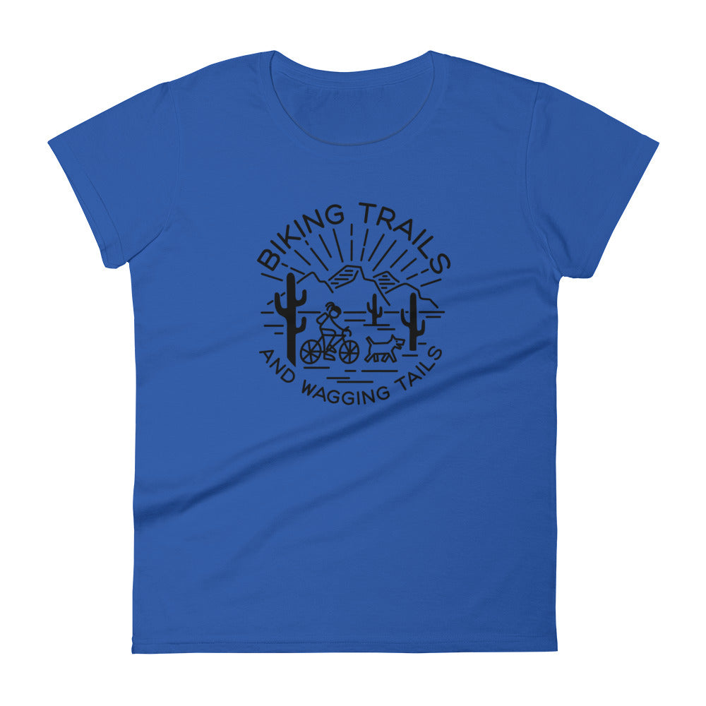 Biking Trails and Wagging Tails Women's short sleeve t-shirt