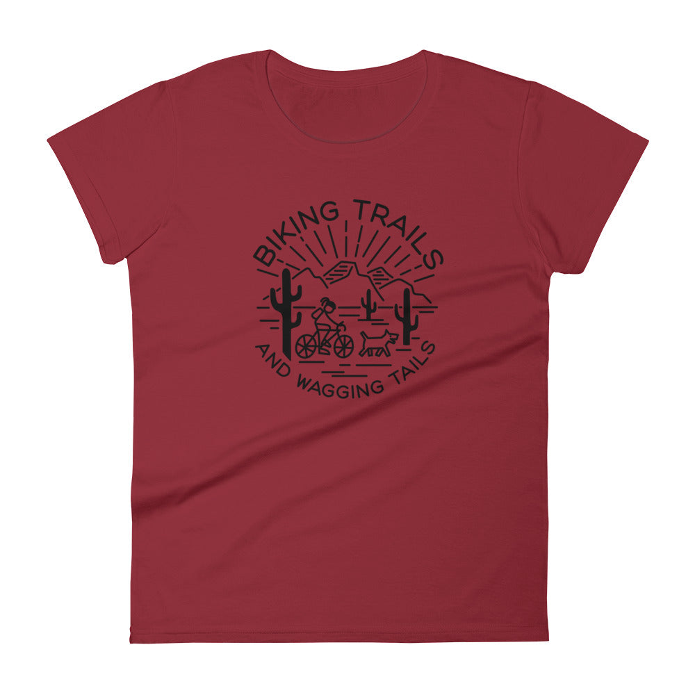 Biking Trails and Wagging Tails Women's short sleeve t-shirt