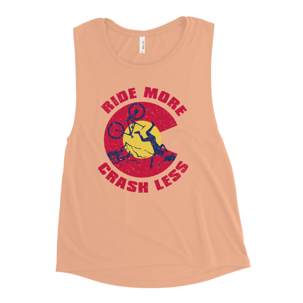 Ride More Crash Less Ladies’ Muscle Tank