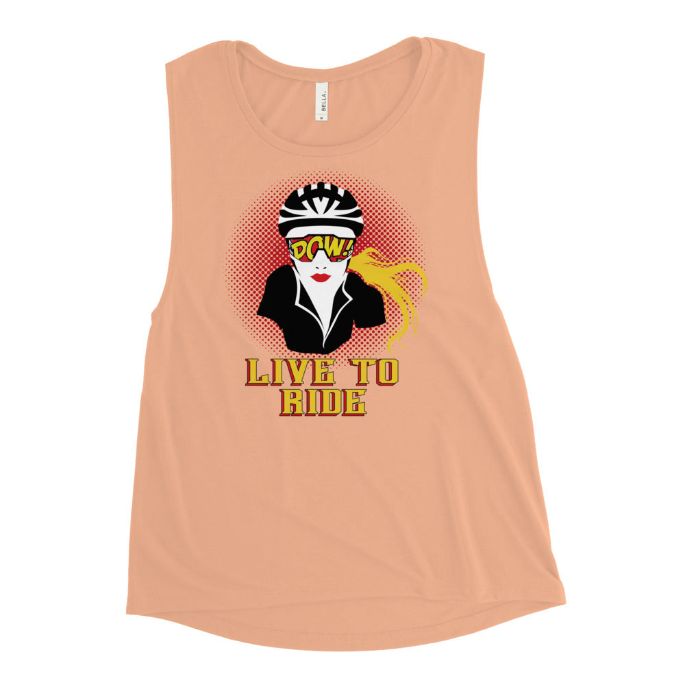 Live To Ride Ladies’ Muscle Tank (Dark)