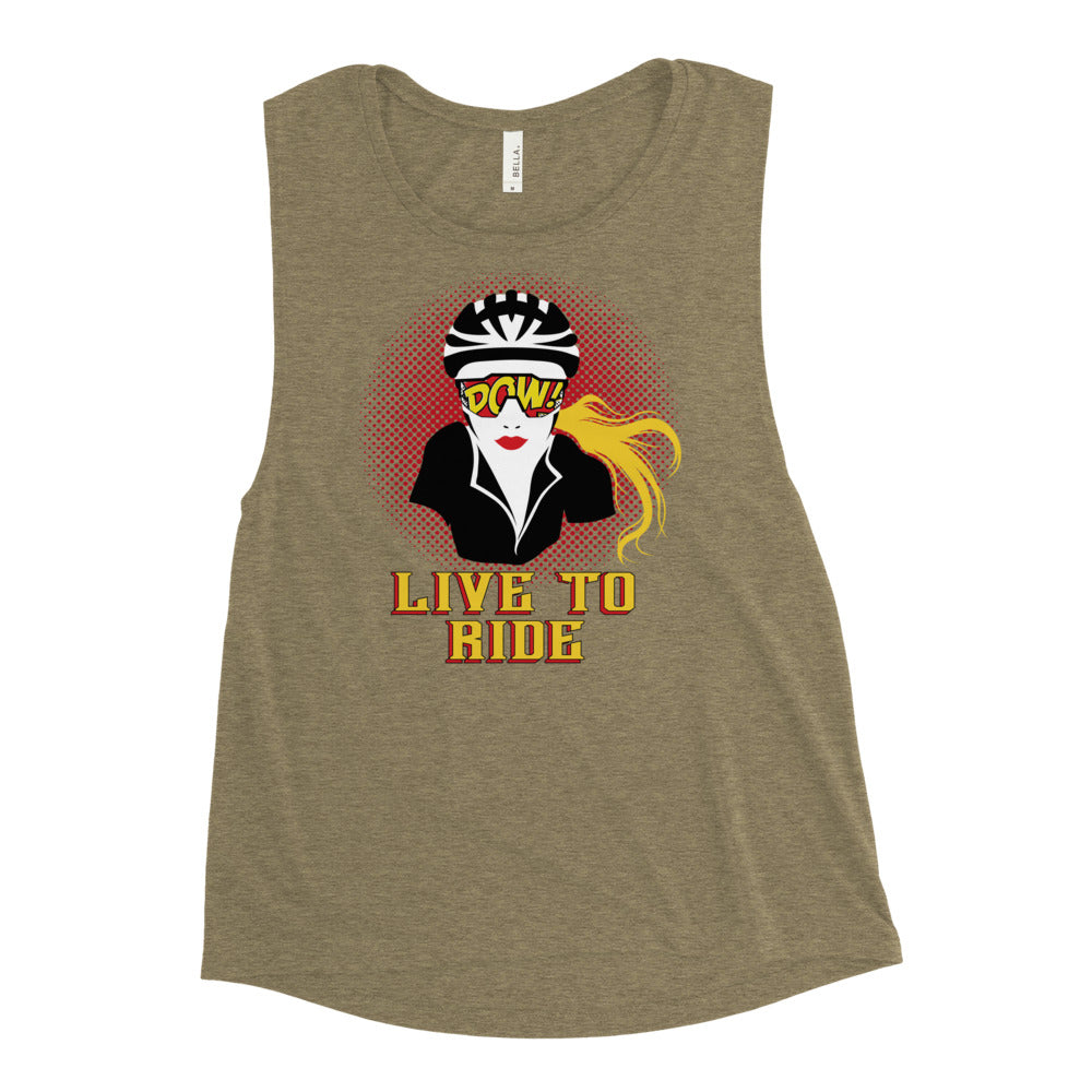Live To Ride Ladies’ Muscle Tank (Dark)
