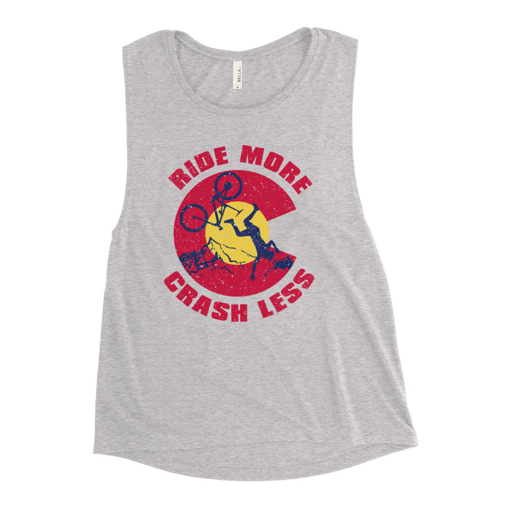 Ride More Crash Less Ladies’ Muscle Tank
