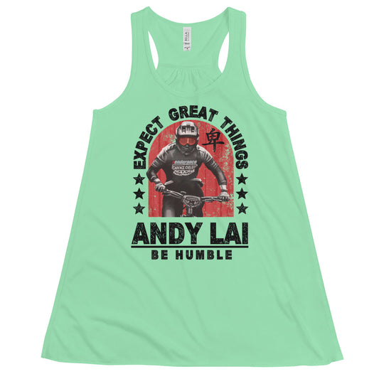 Expect Great Things Flowy Racerback Tank (Black Font)