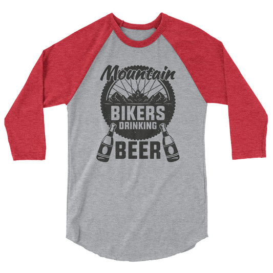 Mountain Bikers Drinking Beer 3/4 Sleeve
