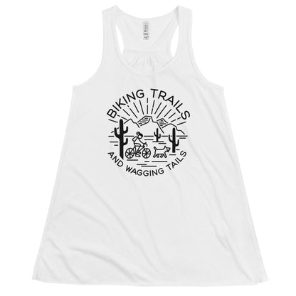 Biking Trails and Wagging Tails Flowy Racerback Tank