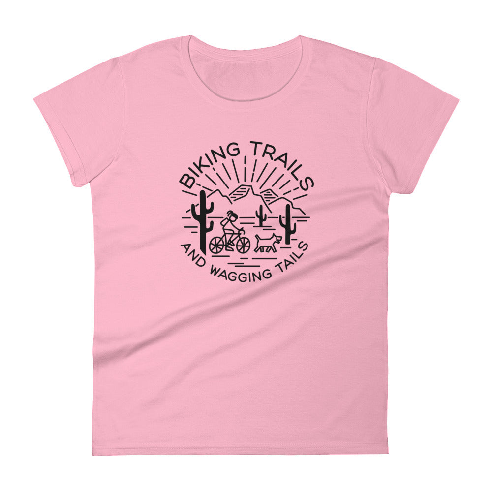 Biking Trails and Wagging Tails Women's short sleeve t-shirt