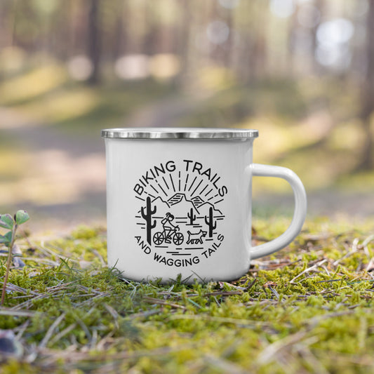 Biking Trails and Wagging Tails Camping Mug