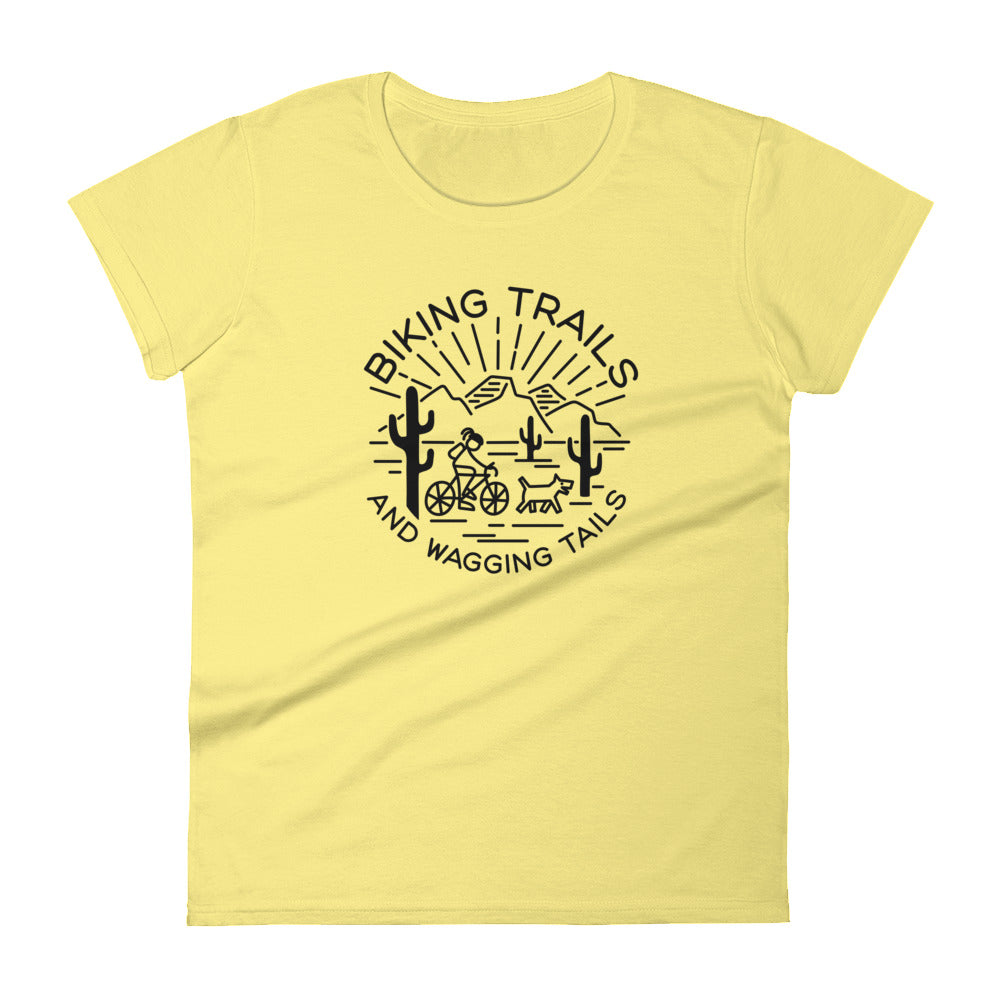 Biking Trails and Wagging Tails Women's short sleeve t-shirt