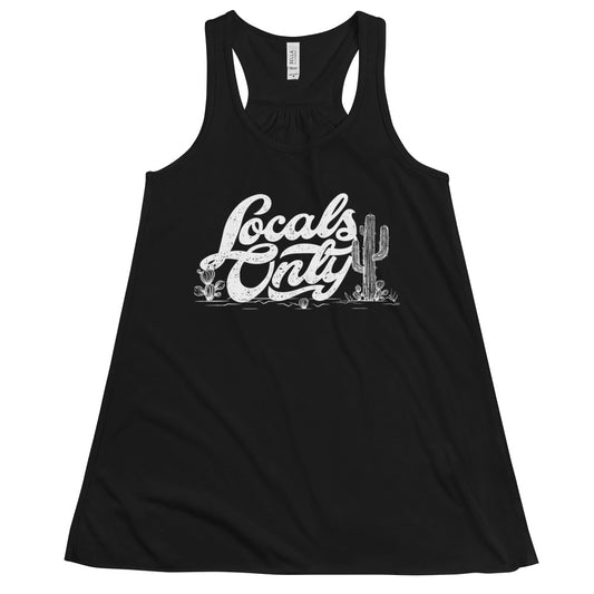 Locals Only Flowy Racerback Tank (White Font)
