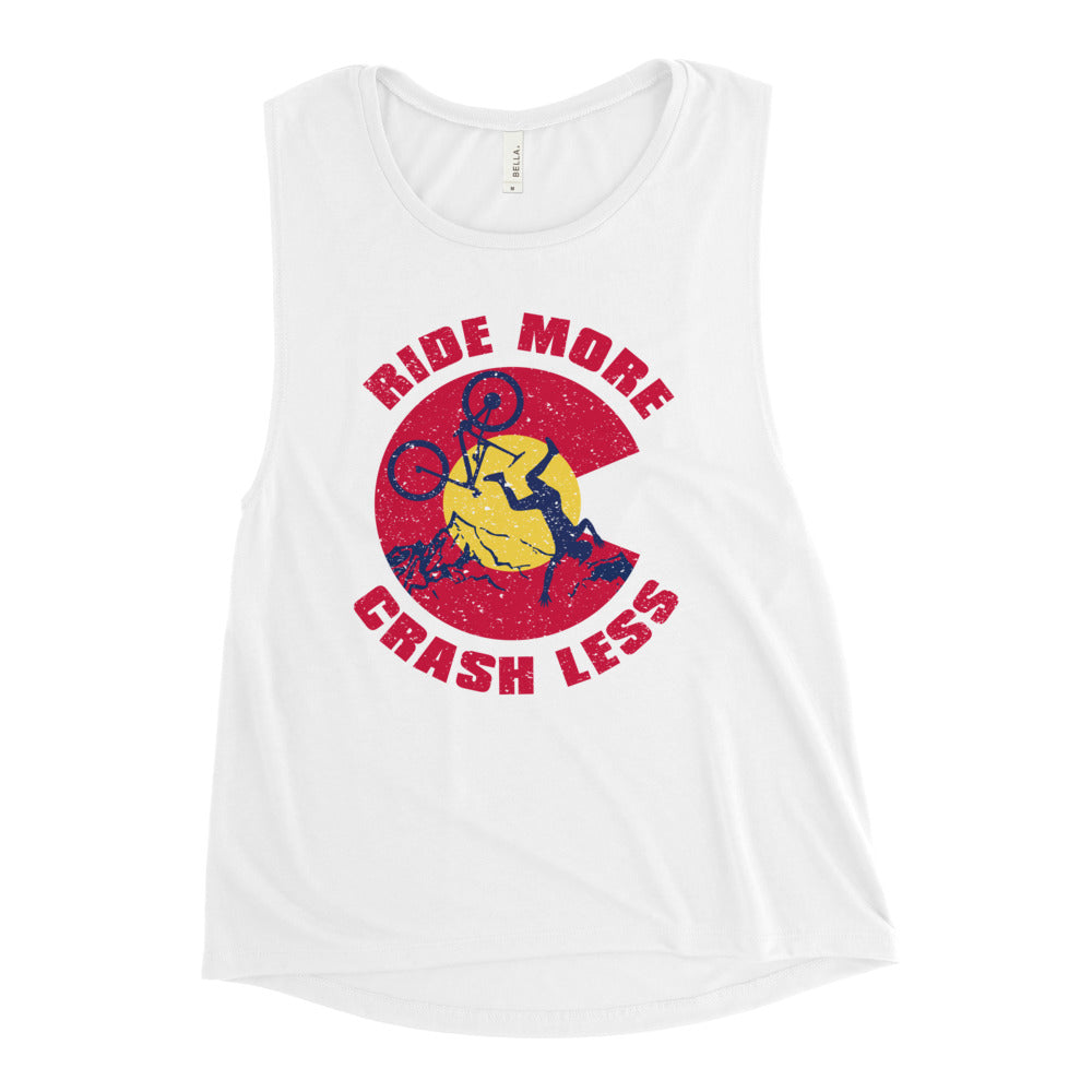 Ride More Crash Less Ladies’ Muscle Tank