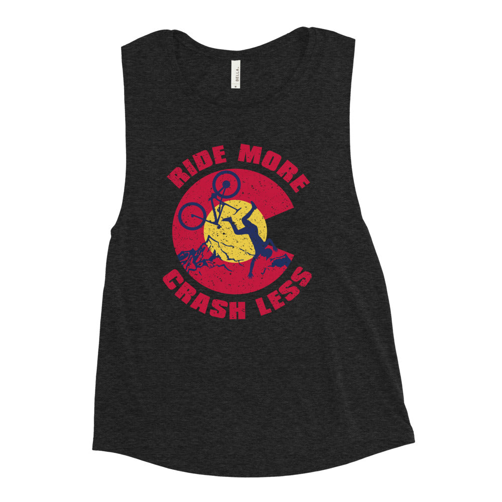 Ride More Crash Less Ladies’ Muscle Tank