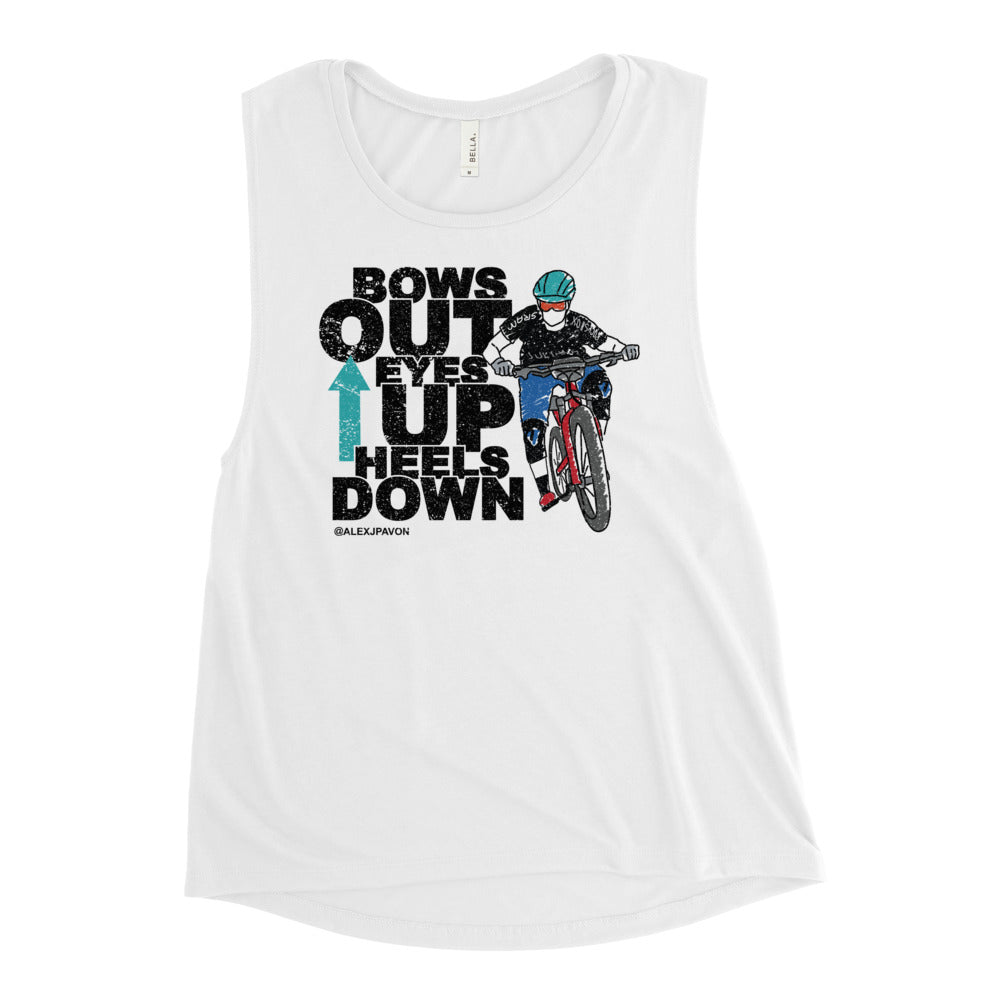 Bow Out Eyes Up Heels Down Muscle Tank