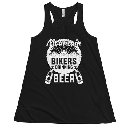Mountain Bikers Drinking Beer Women's Flowy Racerback Tank