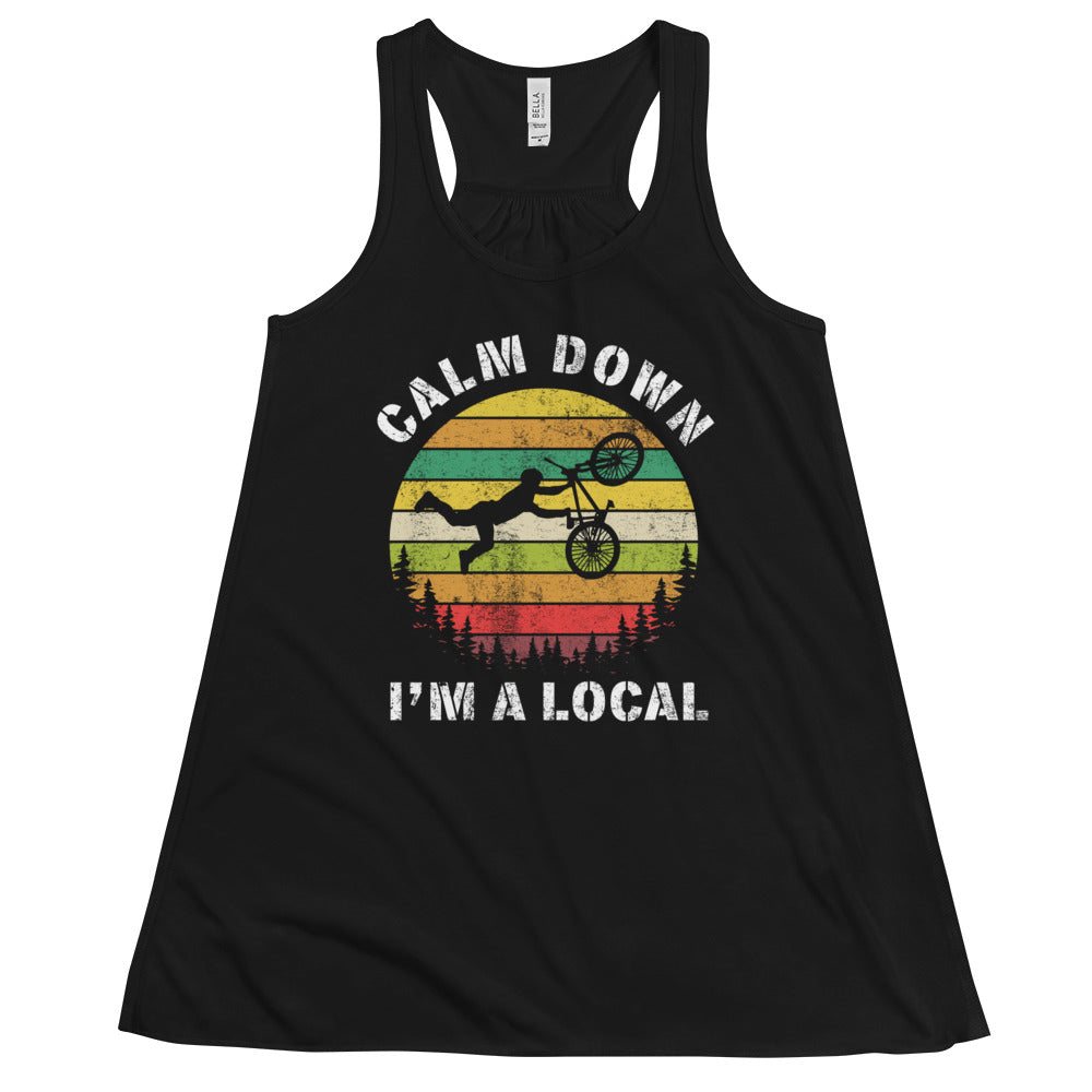 Calm Down I'm a Local - Forest Vibes Women's Flowy Racerback Tank